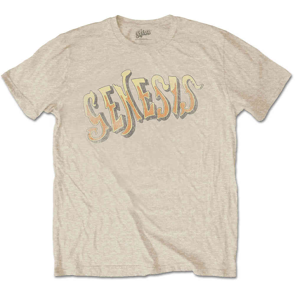 Genesis - Vintage Logo Golden Heren Tshirt - Creme